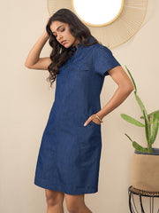 StyleStone Women's Denim Dress with Pockets