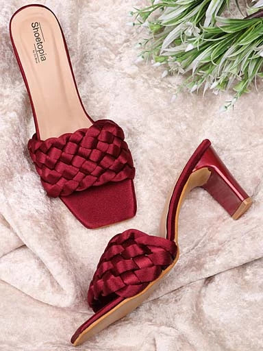 Womens & Girls Cherry Open Toe Block Heels