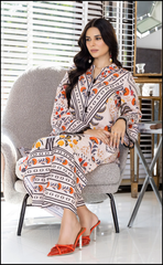 Cream colour lawn print kurta set