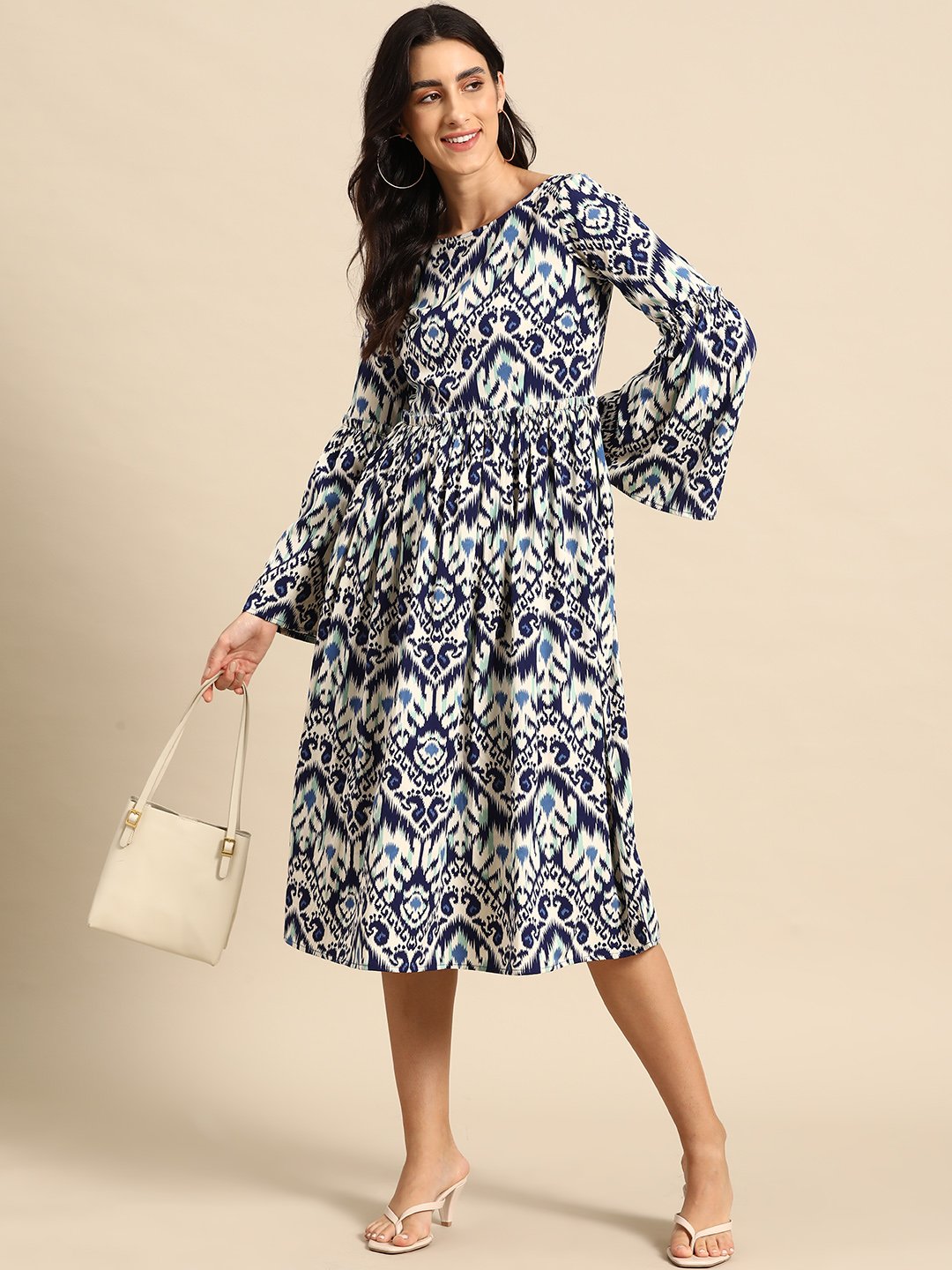 Midi Dress with bell sleeve