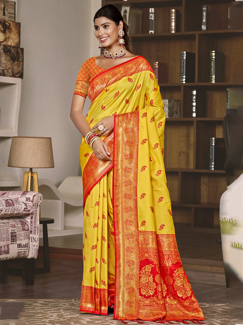 Silk Yellow Chaitanya Silk Saree