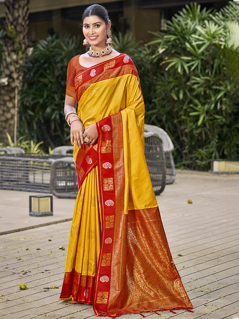 Silk Yellow Vijaya Silk Saree