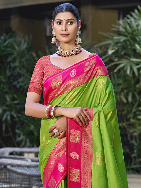 Silk Light Green Vijaya Silk Saree