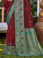 Silk Maroon Pratima Silk Saree