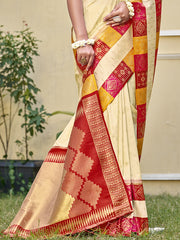 Silk Cream Chhavi Silk Saree