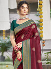 Silk Maroon Nirmala Silk Saree