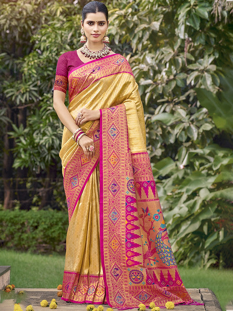 Silk Beige Kartika Silk Saree