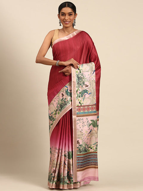 Cotton Pink Vantara Saree