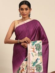 Cotton Purple Vantara Saree