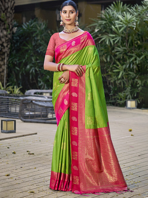 Silk Light Green Vijaya Silk Saree