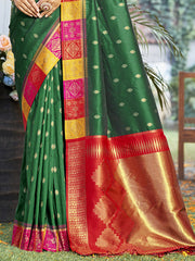 Silk Dark Green Ralempire Silk Saree