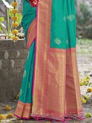 Silk Teal Green Nirmala Silk Saree