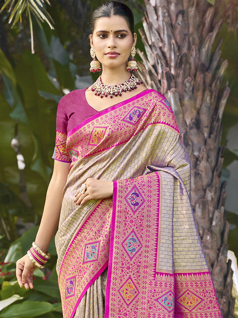 Silk Grey Kartika Silk Saree