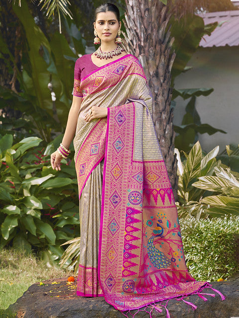 Silk Grey Kartika Silk Saree