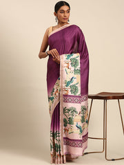 Cotton Purple Vantara Saree