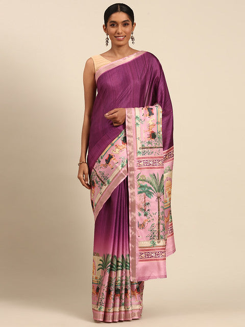 Cotton Magenta Vantara Saree