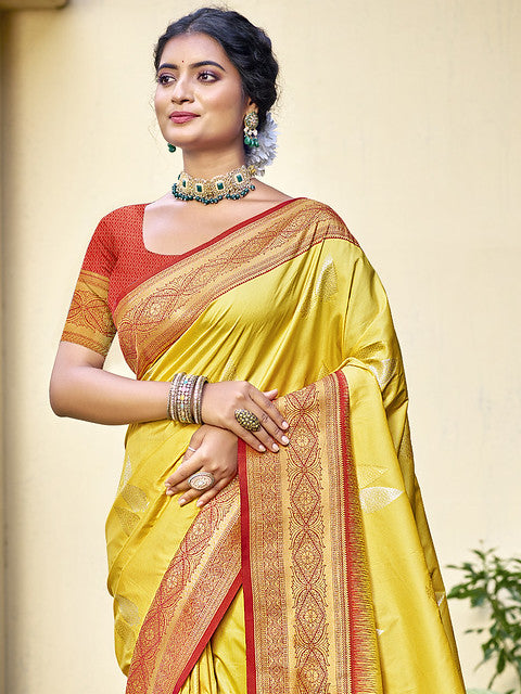 Silk Yellow Chitragandha Silk Saree