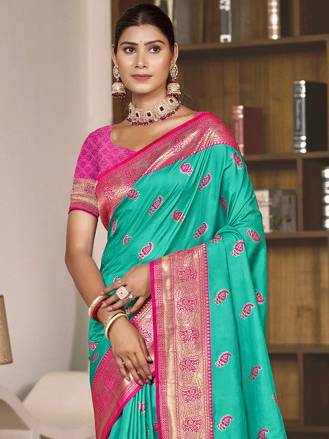 Silk Teal Green Chaitanya Silk Saree