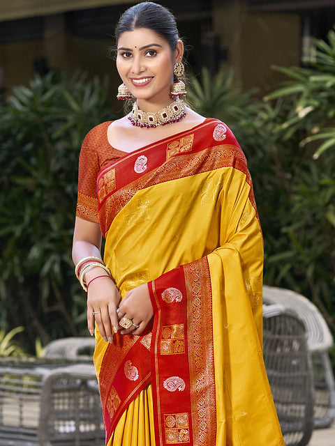 Silk Yellow Vijaya Silk Saree