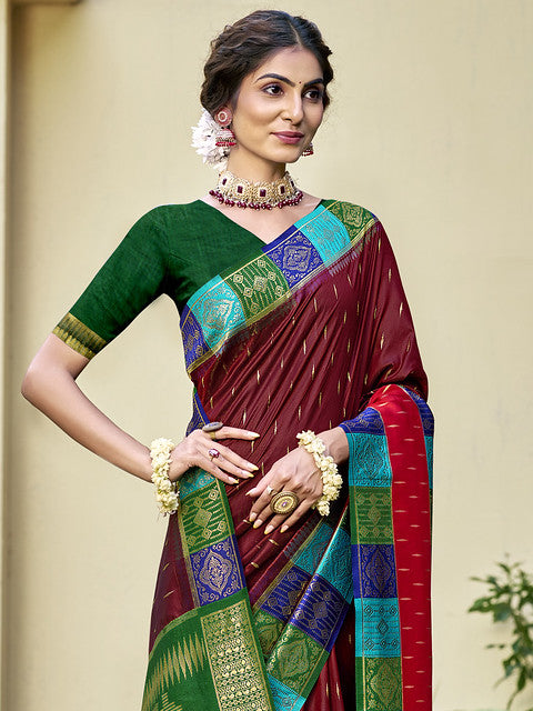 Silk Maroon Chhavi Silk Saree