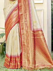 Silk Cream Chitragandha Silk Saree