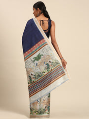 Cotton Navy Blue Vantara Saree