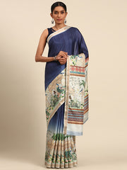 Cotton Navy Blue Vantara Saree