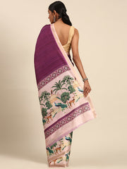 Cotton Purple Vantara Saree