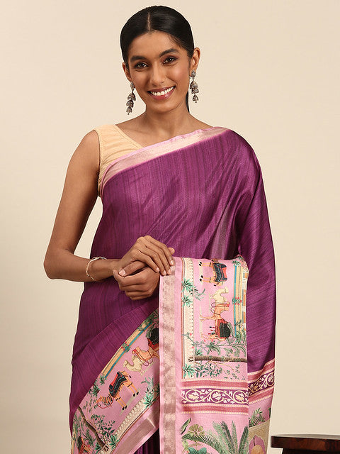 Cotton Magenta Vantara Saree