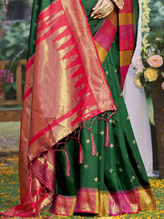 Silk Bottle Green Divya Prabha Silk Saree