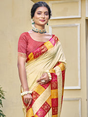 Silk Cream Chhavi Silk Saree