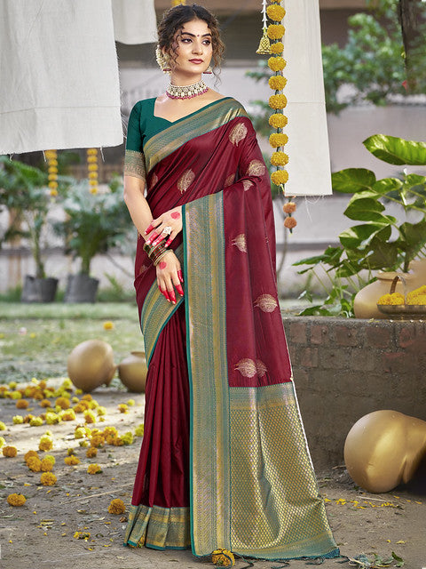 Silk Maroon Nirmala Silk Saree