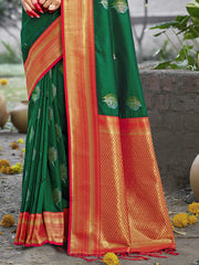 Silk Dark Green Nirmala Silk Saree