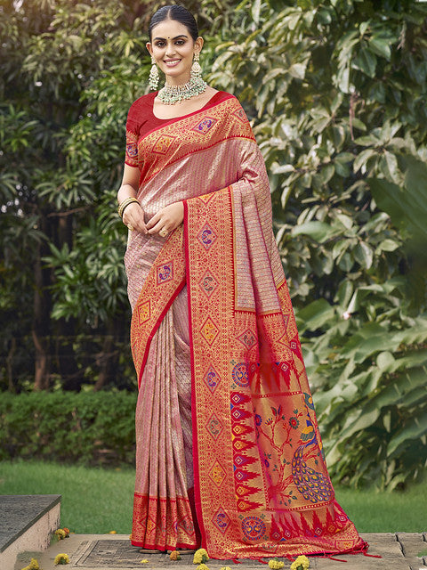 Silk Red Kartika Silk Saree