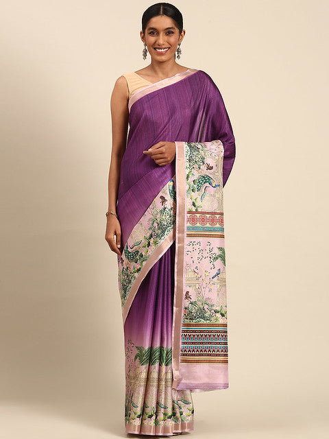 Cotton Purple Vantara Saree