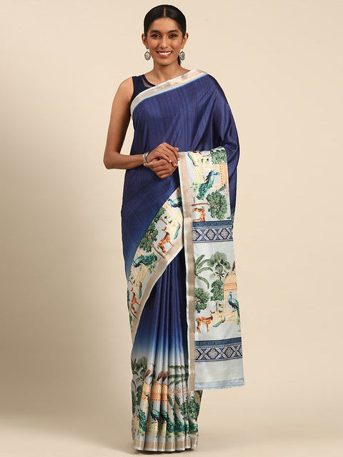 Cotton Blue Vantara Saree