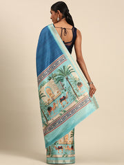 Cotton Sky Blue Vantara Saree