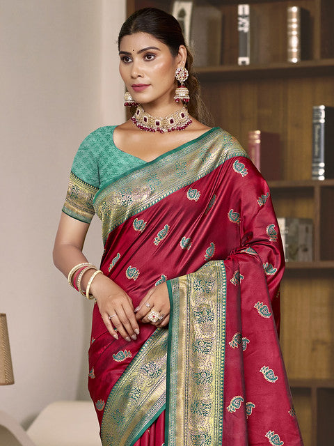 Silk Magenta Chaitanya Silk Saree