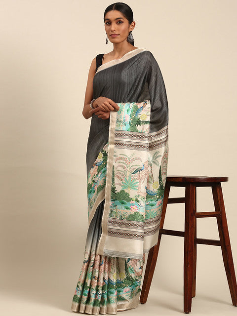 Cotton Grey Vantara Saree