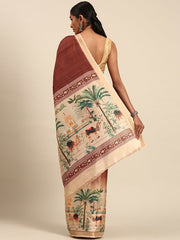 Cotton Brown Vantara Saree