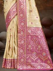 Silk Beige Leela Silk Saree