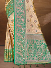 Silk Beige Leela Silk Saree