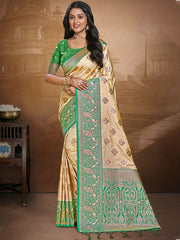 Silk Beige Leela Silk Saree