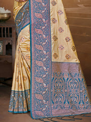 Silk Beige Leela Silk Saree