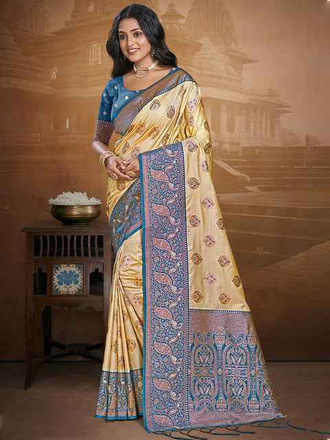 Silk Beige Leela Silk Saree