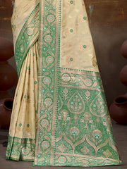 Silk Beige Leela Silk Saree