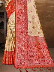 Silk Beige Leela Silk Saree