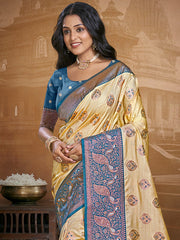 Silk Beige Leela Silk Saree