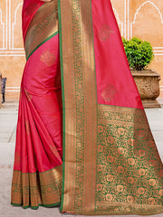 Silk Dark Pink Madhuram Silk Saree