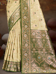 Silk Beige Leela Silk Saree